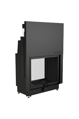 Echa Tech Asansörlü Tünel Çelik Şömine Haznesi İki Yüzlü 90 X 72