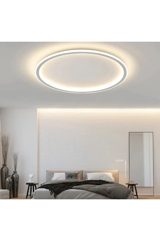 Beyaz Ø80 cm Çember Avize 3000K Sarı Işık Led Tavan Lambası