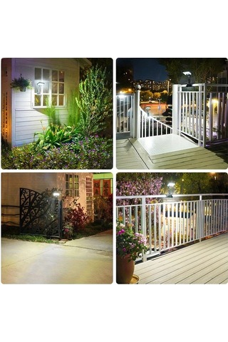 Xuweiwei 1 Adet Sıcak Işık Güneş Duvar Lambası 1500lm Açık Hava 3 Mod 12 Saat Bahçe Çit Yol Sıcak Işık