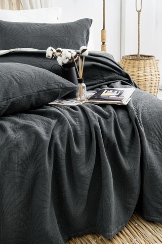 Şaheser Home Collection Yatak Örtüsü Çift Kişilik Silvia Antrasit Renkli