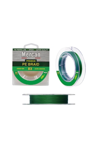 Mercan Platinum Pe 8X Örgü Ip 150 M Yeşil Makara Misina