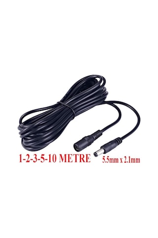 Alfais 4382 Dc Adaptör Uzatma Kablosu 1 Metre 5.5mm x 2.1mm Dişi Erkek