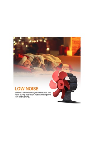 Taşıma Saplı Ve Aşırı Isınma Korumalı 6 Kanatlı Isı Güçlü Soba Fanı Ta Kırmızı