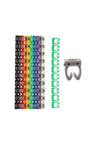 0-9 Dijital Kodlu Renkli Kablo İşaretleyici 1,5mm