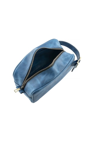 Twingold İsme Özel Dopp Kit Kişisel Bakım Ve Seyahat Çantası - %100 Rainbow Deri - Ac14004 - Saks Mavisi Saks