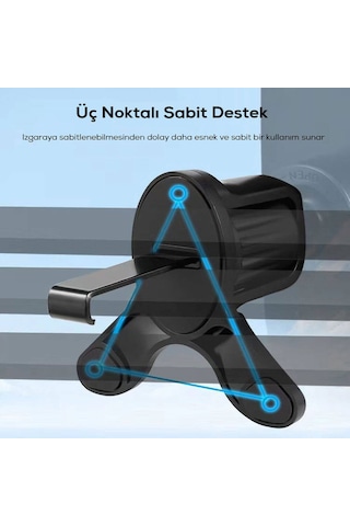 Araç İçi Telefon Tutucu Go Des Gd-hd936 360 Dönebilen Ve Uzayan Başlıklı Havalandırma Tasarım Siyah