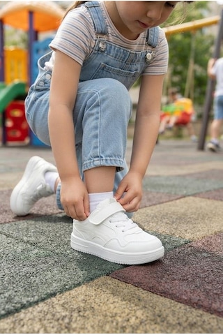 Fort Cool Shark Anatomik Rahat Sneaker Kız Çocuk Ayakkabı Beyaz