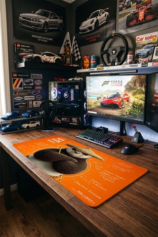 Kung Fu Panda Po Turuncu Tasarım 40x90 Cm Oyuncu Mousepad Kaymaz Taban Büyük Boy Mousepad
