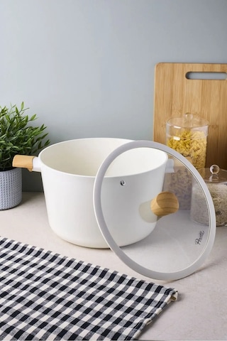 Danish Cook Beige İndüksiyon Tabanlı Ekstra Derin Tencere 26x17 Cm Diğer