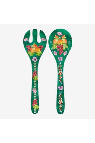 Yeşil Melamin Servis Seti 28 Cm