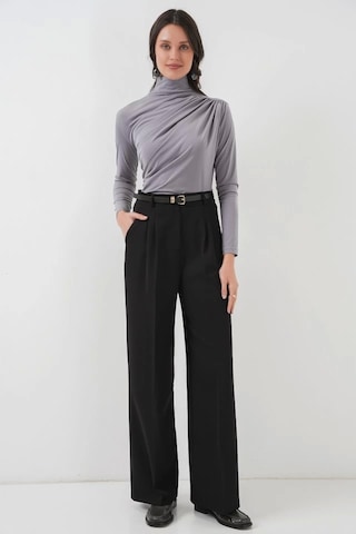 Defymoda 925 Büzgü Detaylı Sandy Bluz - Gri Gri