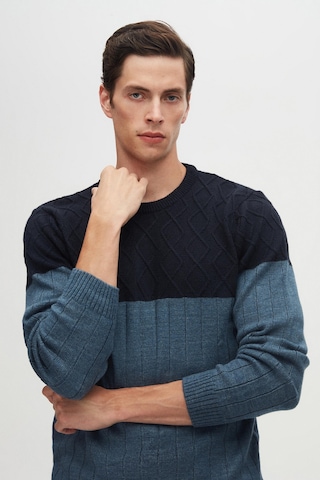 D's Damat Regular Fit Baklava Tüylenme Yapmayan Bisiklet Yaka Erkek Triko Kazak 3HC062ORTBKZK - Lacivert