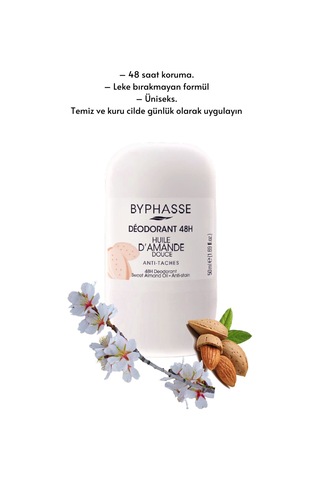 Byphasse Sweet Almond Oil 48H Kadın Roll-On Deodorant 50 ML