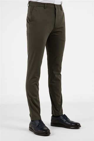 İmza Haki Yan Cep Düz Paça Pamuklu Slim Fit Chino Casual Pantolon 1003255165 Haki