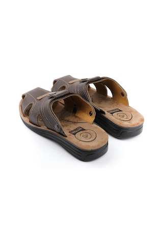 Gezer Yazlık Erkek Çıtçıtlı Ayarlanabilir Terlik-sandalet Kahve