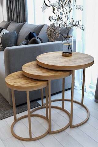 Ecol Desings Ecol 3lü Lüx C Zigon Sehpa Capicino Atlantik Çam Capicino