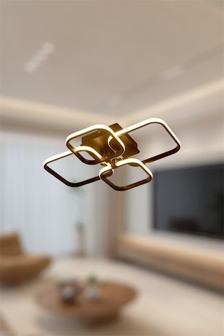 Ey Shop Siyah 4 Lü Kare Model 3 Renk Led Avize Siyah