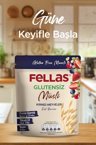 Fellas Glutensiz Müsli - Kırmızı Meyveli 270g