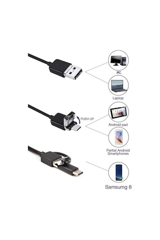Endoskop 3 İn 1 Yılan Kamera Usb Micro Usb Type-c 5m Sert Kablo Arbltgswyg8wfwxpcf8
