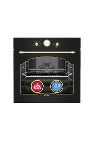 Simfer 8257 Siyah 8 Fonksiyon Ankastre Multi Turbo Fırın