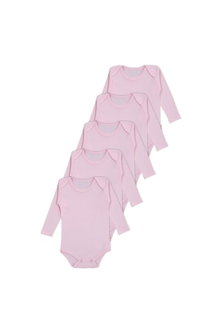 Vitmo 5'li Bebek Uzun Kollu Pamuk Çıtçıtlı Body-pembe Pembe