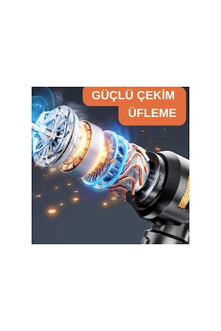 Araç İçi Süpürge Şarjlı Gümüş 0-250 Watt 71-80 Dba 2 Yıl Garantili 2-3 Saat Şarj Süresi