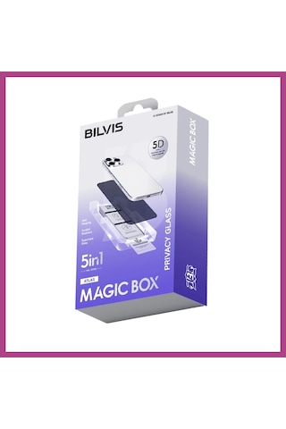 Gees Global Apple iPhone 14 Uyumlu Bilvis 5in1 5d Magic Hayalet Cam Ekran Koruyucu - Siyah Gbzs