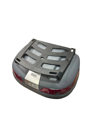 Motosiklet Arka Çanta 45 Litre Sırt Dayama Ve Üst Tabla Full Set Gri Gri