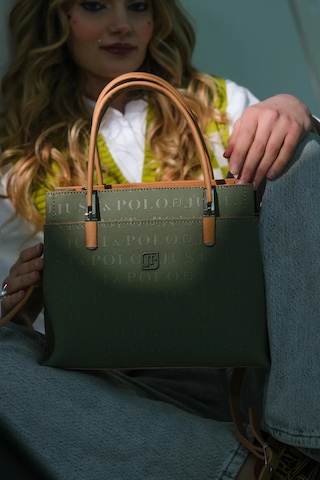 Just Polo Şıklığın Ve Zarafetin Buluştuğu Shopper Yeşil Camel Kadın El Çantası Shoulder Bag Yeşil - Camel