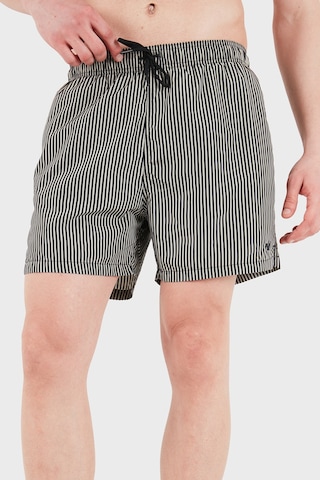 Emporio Armani Çizgili Mayo Short Erkek Deniz Şortu Em000583 Af20445 F1039 Siyah-bej