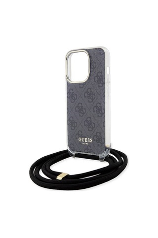Apple Uyumlu iPhone 15 Pro Kılıf Guess Lisanslı Çapraz Kordon 4g Desenli Kapak