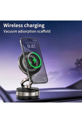 Motion003 D1w Kalay Yükseltilmiş Kablosuz Şarj Araba Telefon Tutucu Vakum Manyetik Emme Kupa D1w Kalay