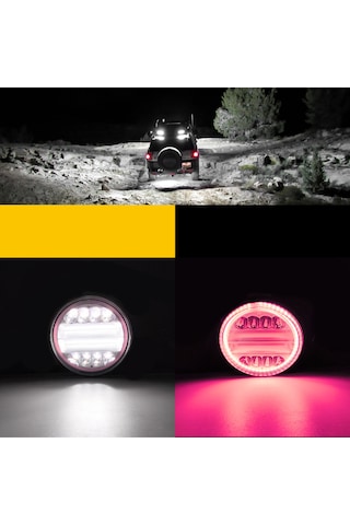 Off Road Gündüz Ve Projektör Sis Farı Drl Kırmızı 4 İnç 72 W