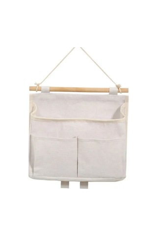 Tenfowee Duvar Tipi Organizer Bezi Depolama Çanta - Kucuk Eşyalarınızı Düzenleyin, Uzay Tasarrufu Sağlayın Beyaz Beyaz