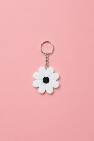 Tarzınıseç 3d Beyaz Papatya Anahtarlık Charm 2'li Set