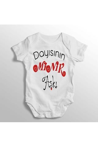 İmaj Tuğbababy Dayısının Minik Aşkı Yazılı Baskılı Bebek Zıbını Beyaz İmaj Tuğbababy Dayısının Minik Aşkı Yazılı Baskılı Bebek Zıbını Beyaz