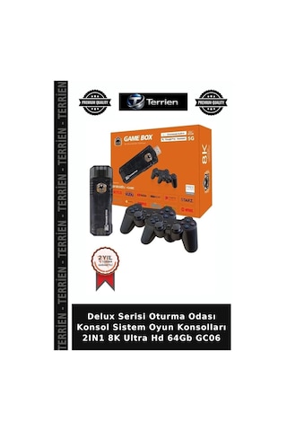 Delux Serisi Oturma Odası Konsol Sistem Oyun Konsolları 2ın1 8k Ultra Hd 64gb Gc06