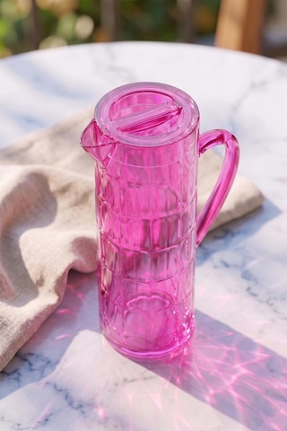 Akrilik Allegra 1,5 Lt Pembe Sürahi Buzdolabı Kapak Rafına Sığar
