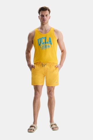 Ucla Perkıns Sarı Deniz Şort Nakışlı Standard Fit Erkek Deniz Şort Sarı