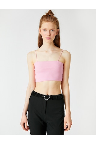 Koton İnce Askılı Crop Atlet Pembe 2yal38078ık Pembe