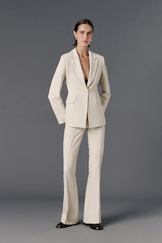 Vatkalı Fitted Kesim Blazer Ceket-20468 Bej