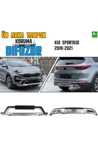 S-dizayn Kia Sportage Ön Ve Arka Tampon Koruma Difüzör Seti 2019-2021 A+ Kalite