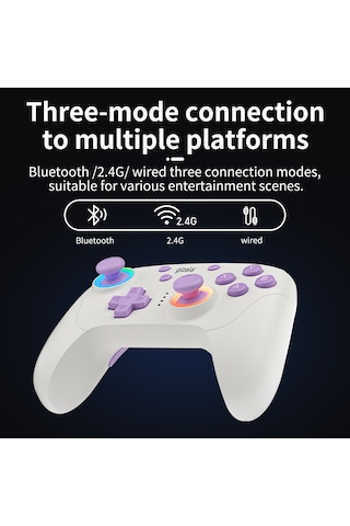 Gizala Kablosuz Oyun Kolu Gamepad Hall Effect Triggers Joystick Switch 2 / Pc/android/Apple Uyumlu iOS Beyaz