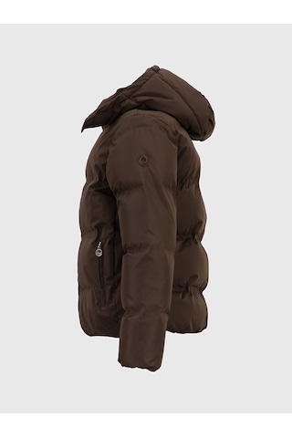 Ltb Kapüşonlu Fermuarlı Şişme Kahve Rengi Mont 011254406825018 14143 Kahve Rengi Kahverengi