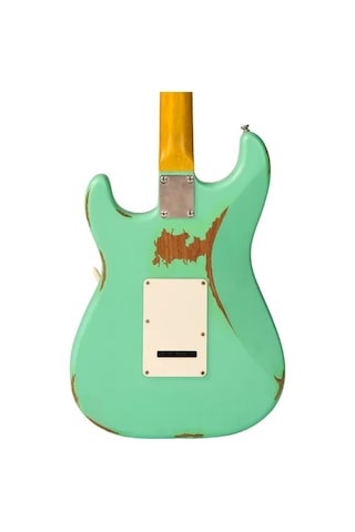 Vintage V6 Icon Elektro Gitar - Distressed Ventura Green