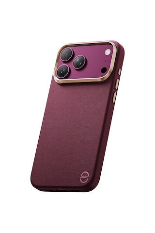 Apple iPhone 18 Pro Max Uyumlu Kılıf M-safe Şarj Özellikli Polimerik Deri Raptic Urban Nano Kapak Mürdüm