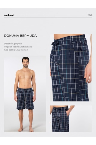 Cacharel Erkek Dokuma Bermuda Tek Alt 2241/lacivert 8 Lacivert