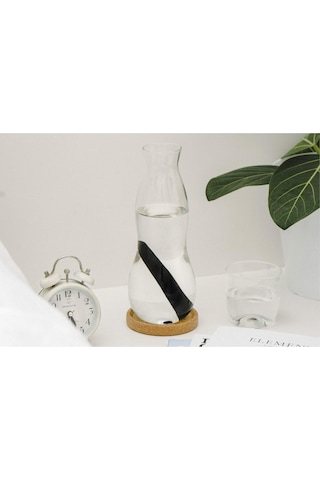 Black Blum 800 Ml Cam Karaf, Kömür Filtreli, Doğal Mantar Altlıklı Sürahiler