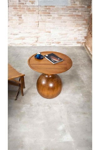 Wood Decorative Tekli Mantar Sehpa Ahşap Orta Sehpa, Tik Ağacı