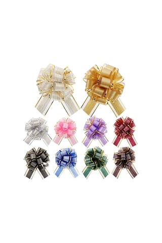 Springsun 30 Adet Büyük Boy Hediye Paketi Bowları - 10 Renkli Organza Çiftleri, Hediyeler Ve Kutular İçin Zengin Dekorasyon, Kolay Kullanıma Uygun Ve Dayanıklı